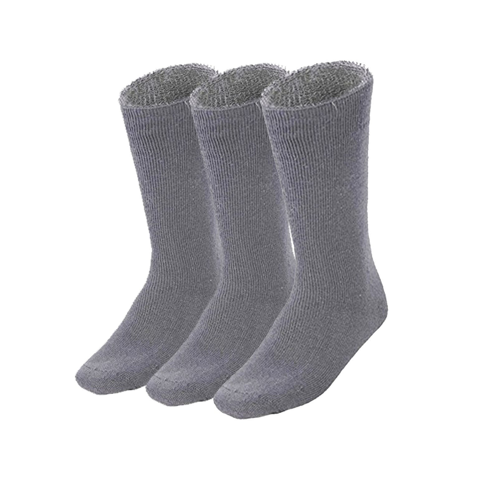 3 Pairs BAMBOO SOCKS Mens Heavy Duty Premium Thick Work Socks Cushion BULK - Charcoal Grey - 11-14 V563-3MBSKS-CHRCLGRY-SIZE11-14