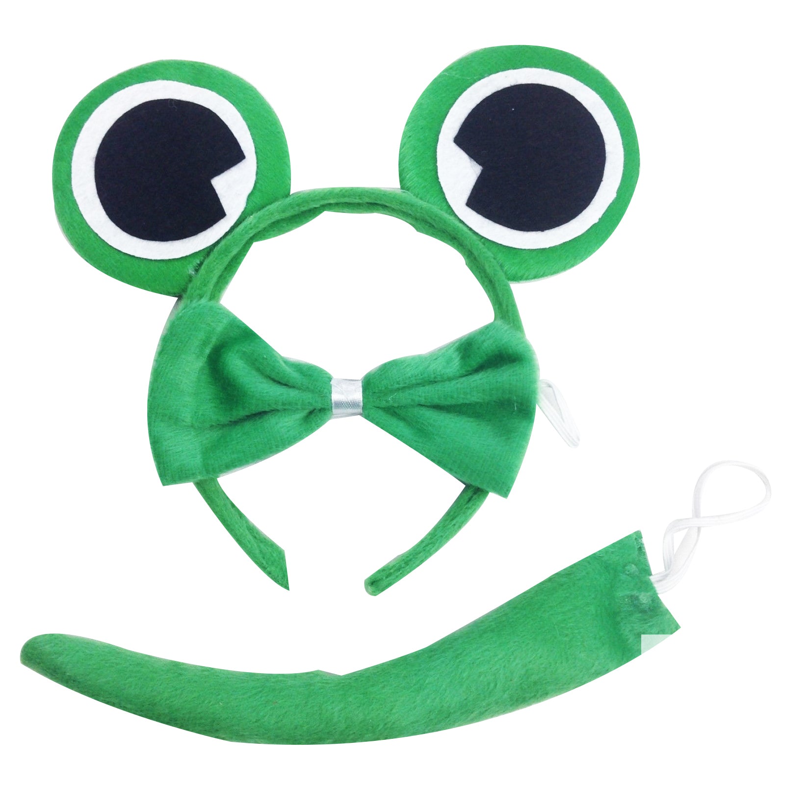 3pcs Set Animal Costume Dress Up Party Bow Tie Tail Ears Book Week - Green Frog V563-3PRTYCOSTUME-GRNFROG