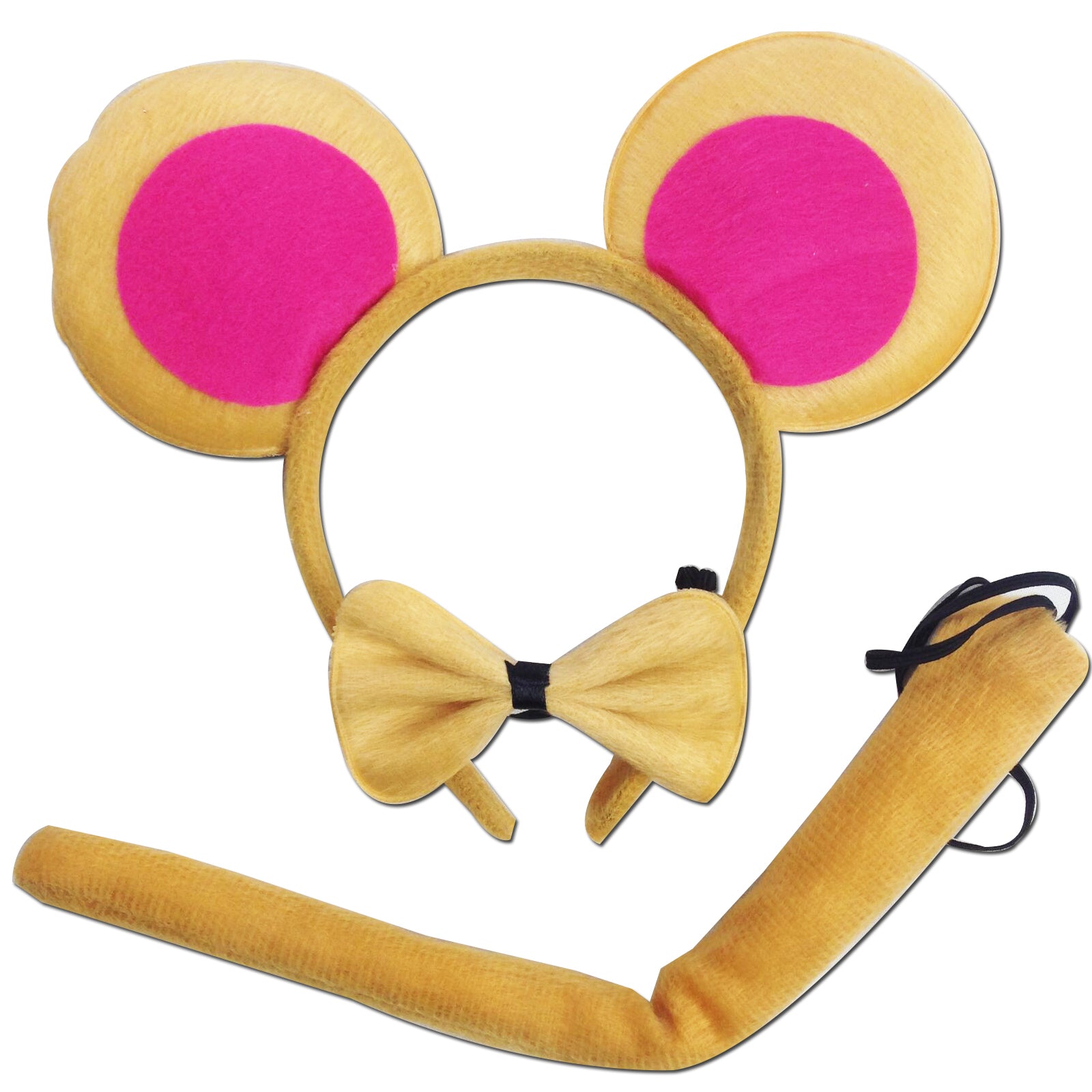 3pcs Set Animal Costume Dress Up Party Bow Tie Tail Ears Book Week - Monkey Brown V563-3PRTYCOSTUME-MONKEYBRWN