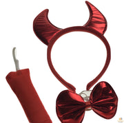 3pcs Set Animal Costume Dress Up Party Bow Tie Tail Ears Book Week - Red Devil V563-3PRTYCOSTUME-REDDEVIL