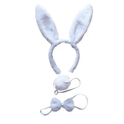 3pcs Set Animal Costume Dress Up Party Bow Tie Tail Ears Book Week - White Rabbit V563-3PRTYCOSTUME-WHTRABBIT