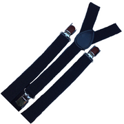 3x Mens Suspenders Braces Adjustable Strong Clip On Elastic Formal Wedding Slim - Black V563-3SLIMSUSPENDERS-BLK