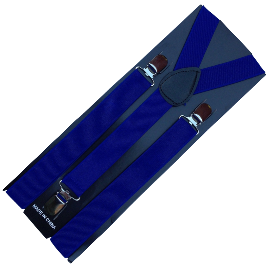 3x Mens Suspenders Braces Adjustable Strong Clip On Elastic Formal Wedding Slim - Blue V563-3SLIMSUSPENDERS-BLU