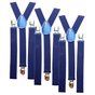 3x Mens Suspenders Braces Adjustable Strong Clip On Elastic Formal Wedding Slim - Navy Blue V563-3SLIMSUSPENDERS-NAVYBLU