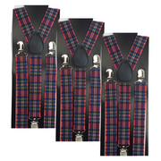 3x Mens Suspenders Braces Adjustable Strong Clip On Elastic Formal Wedding Slim - Tartan 2 V563-3SLIMSUSPENDERS-TRTAN2