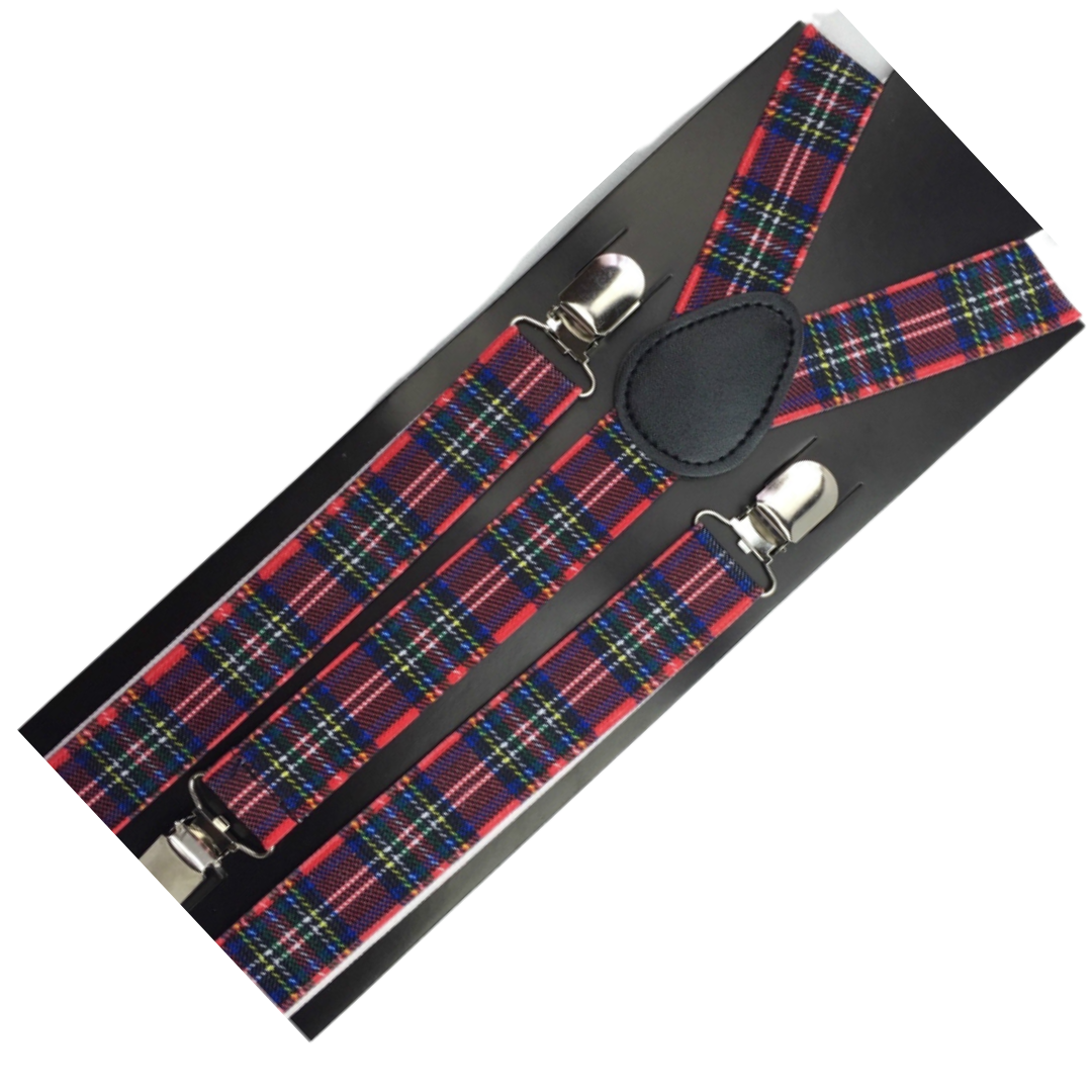 3x Mens Suspenders Braces Adjustable Strong Clip On Elastic Formal Wedding Slim - Tartan 2 V563-3SLIMSUSPENDERS-TRTAN2
