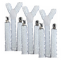 3x Mens Suspenders Braces Adjustable Strong Clip On Elastic Formal Wedding Slim - White (Sequin) V563-3SLIMSUSPENDERS-WHTSEQN