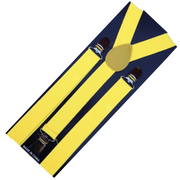 3x Mens Suspenders Braces Adjustable Strong Clip On Elastic Formal Wedding Slim - Yellow V563-3SLIMSUSPENDERS-YLW