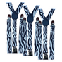 3x Mens Suspenders Braces Adjustable Strong Clip On Elastic Formal Wedding Slim - Zebra V563-3SLIMSUSPENDERS-ZEB