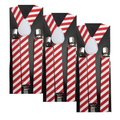 3x Mens Suspenders Braces Adjustable Strong Clip On Elastic Formal Wedding Slim - Red/White Diagonal Stripes V563-3SLIMSUSPENDREDWHTDIAGSTR