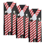3x Mens Suspenders Braces Adjustable Strong Clip On Elastic Formal Wedding Slim - Red/White Diagonal Stripes V563-3SLIMSUSPENDREDWHTDIAGSTR