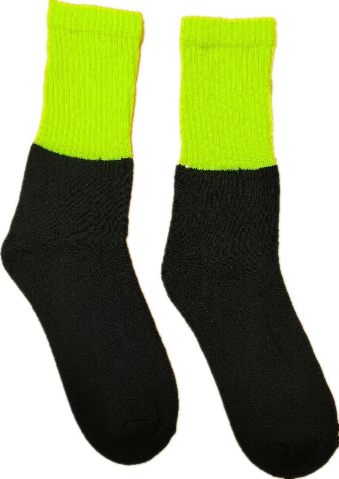 3x Pairs HI VIS SOCKS Workwear Work Safety Tradie High Visibility Fluro - Yellow - 11-14 V563-3XBR-HIVISSOCKS-YLW11-14