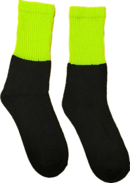 3x Pairs HI VIS SOCKS Workwear Work Safety Tradie High Visibility Fluro - Yellow - 11-14 V563-3XBR-HIVISSOCKS-YLW11-14