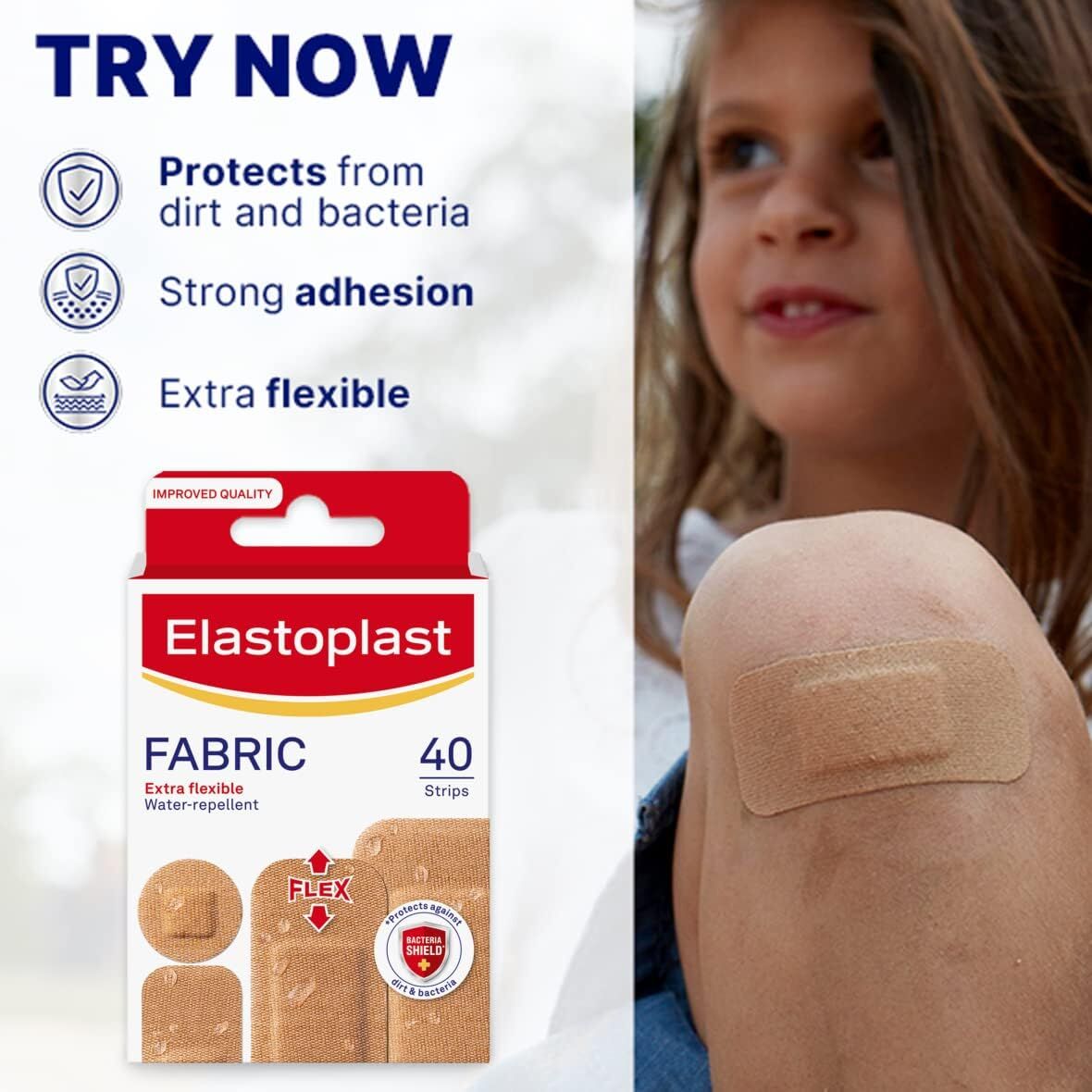 Elastoplast Fabric Extra Flexible Plaster, Pack of 40 V563-4005800237508