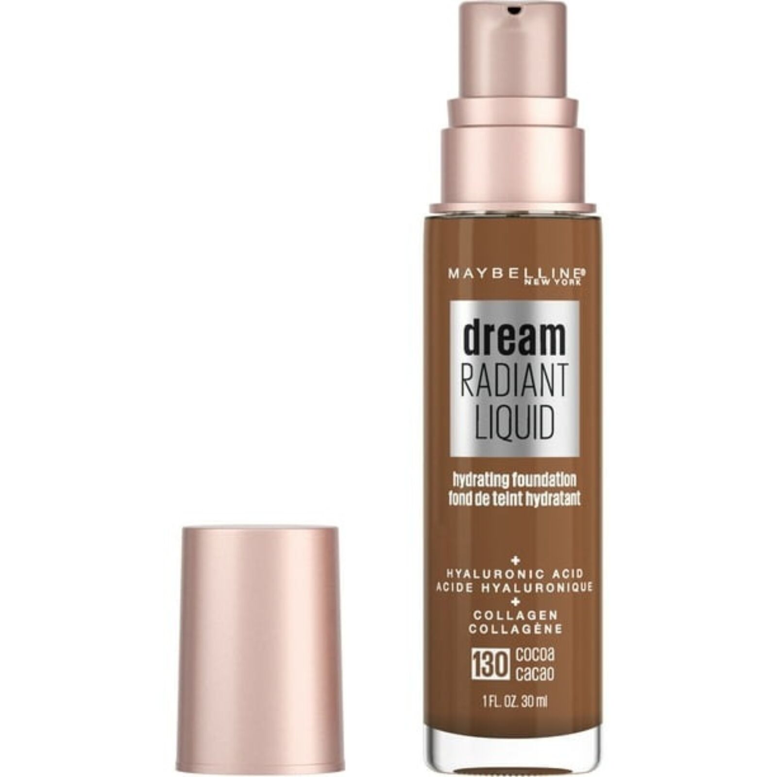 Maybelline Dream Radiant Liquid Foundation Makeup, 130 Cocoa, 1 fl oz V563-41554579215