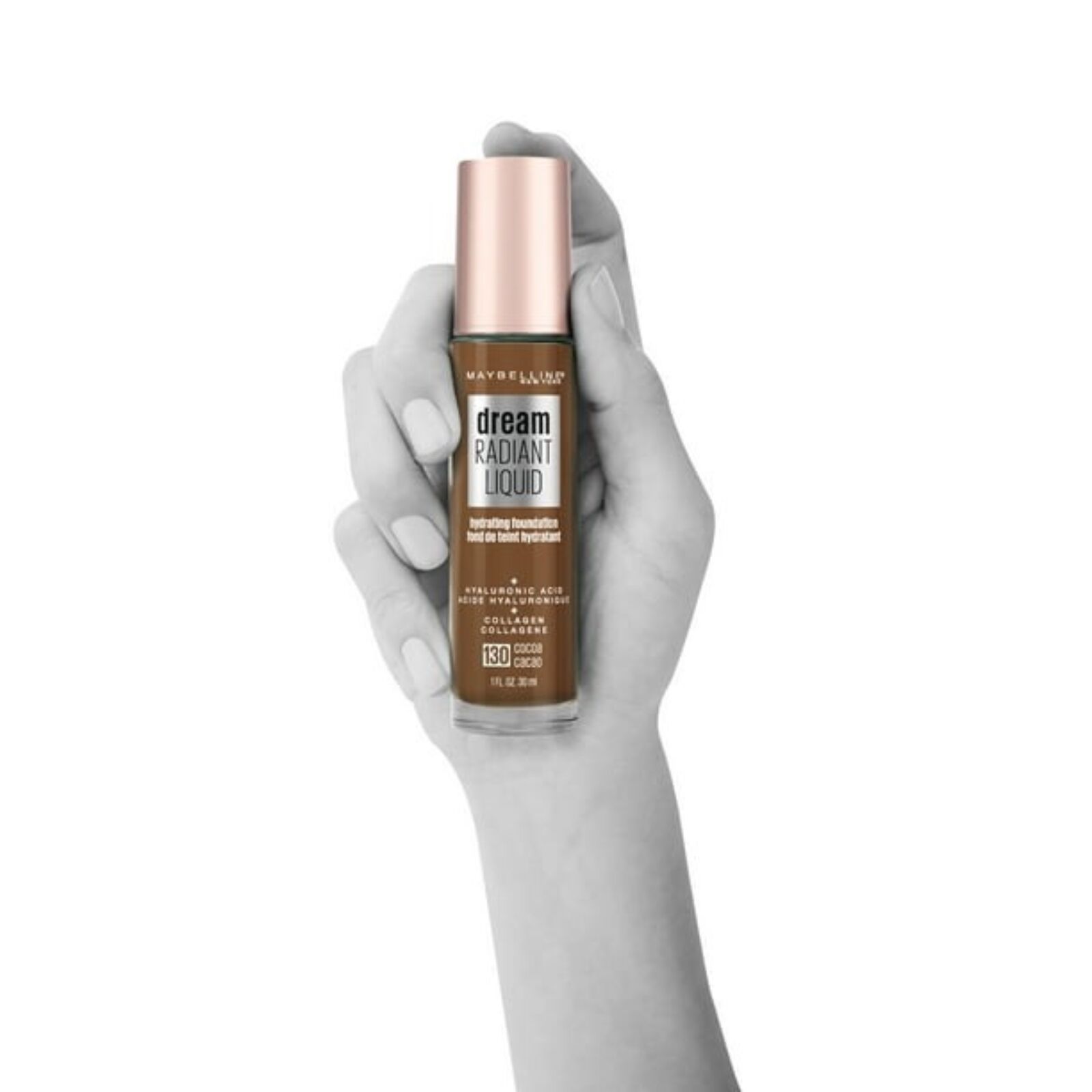 Maybelline Dream Radiant Liquid Foundation Makeup, 130 Cocoa, 1 fl oz V563-41554579215