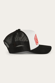 Ringers Western Wheatbelt Trucker Baseball Cap Hat in White/Red V563-419220112-WHT_RED