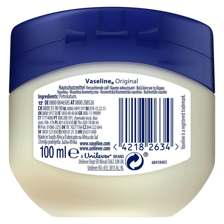 Vaseline 100mL Original Pure Petroleum Jelly Dermatological Tested V563-42182634