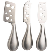 3pc Euroline Stainless Steel Cheese Knife Set Kitchen Cutlery Knives - Silver V563-4555