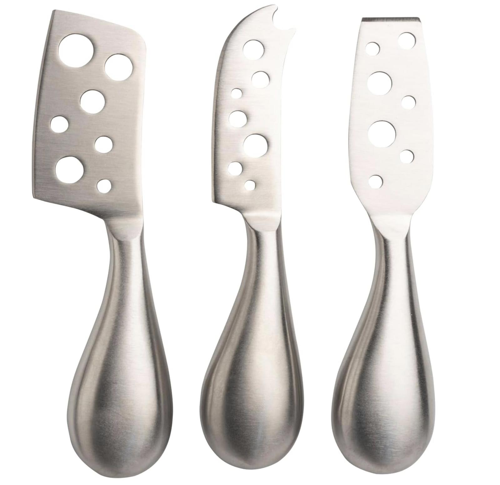 3pc Euroline Stainless Steel Cheese Knife Set Kitchen Cutlery Knives - Silver V563-4555