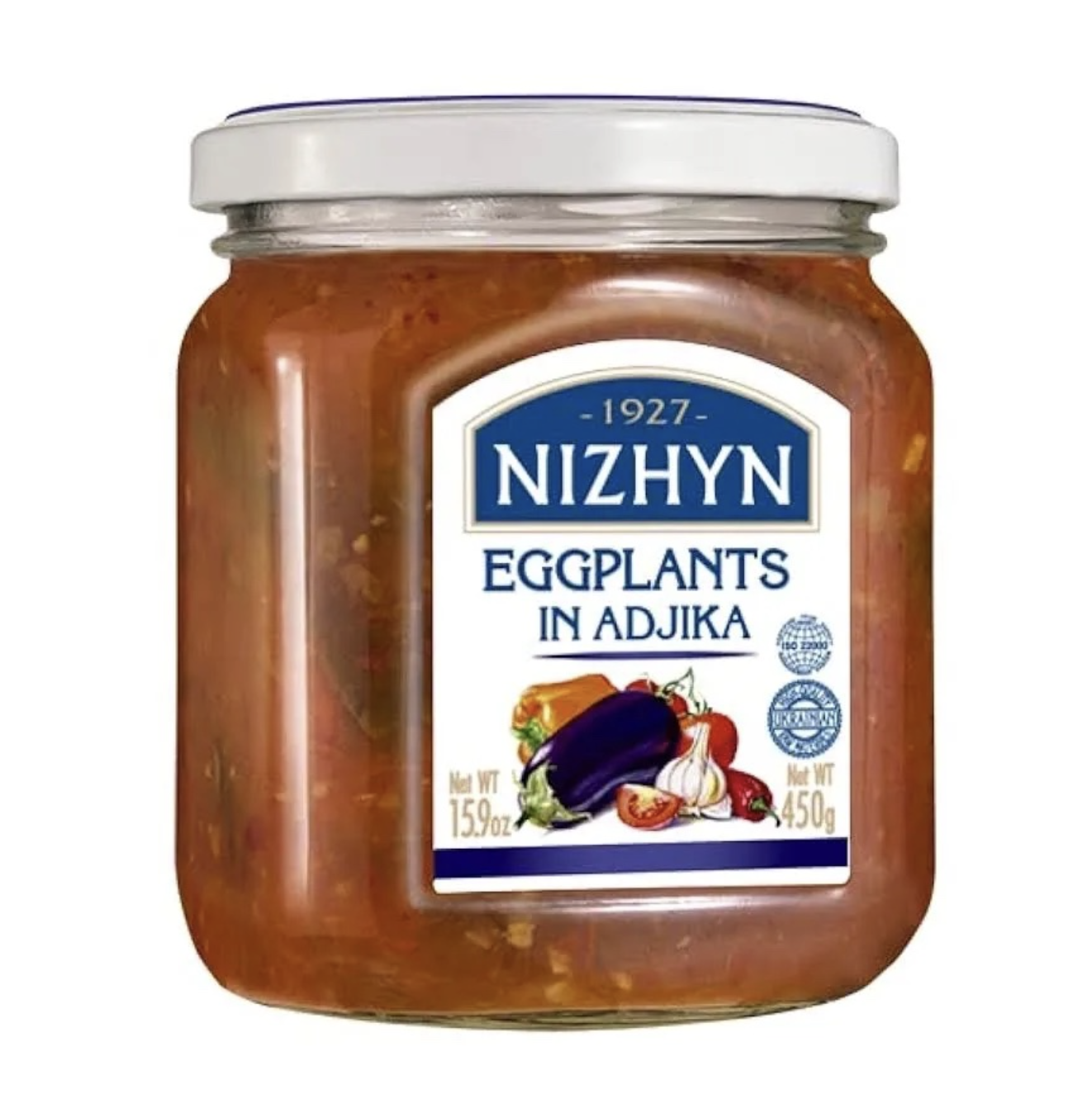 450g Ukrainian Roasted Eggplant Relish Spread in Adjika Sauce Baklazhany v Adzhytsi V563-4823006802395