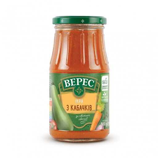 VERES 500g Zucchini Spread with Fresh Vegetables - Product of Ukraine V563-4823105400560