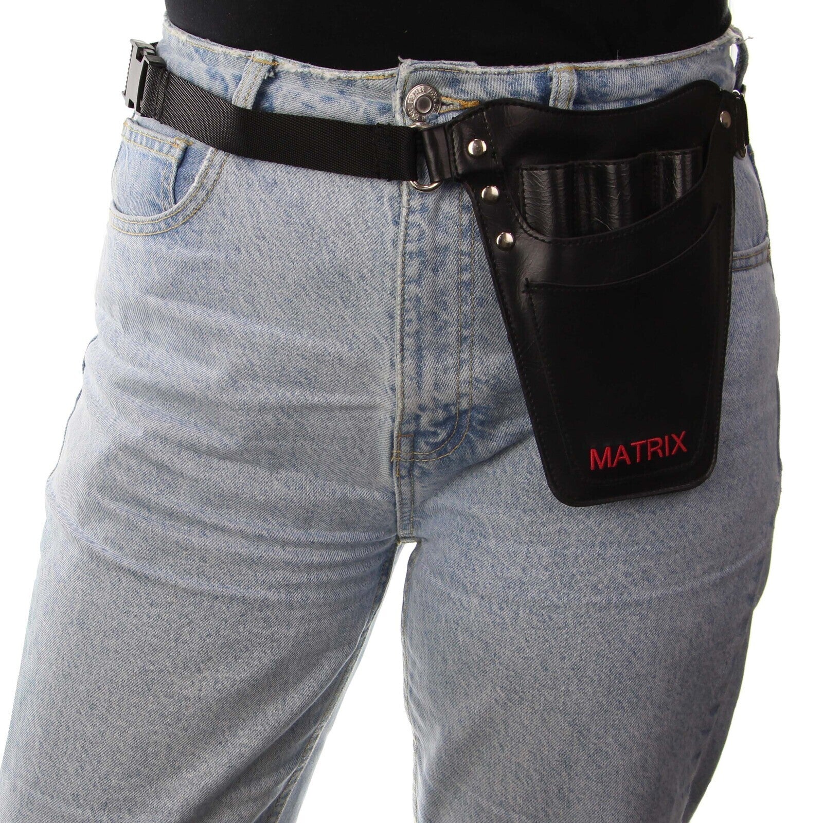 MATRIX Leather Tool Belt Barber Hairdressing Pouch Scissor Waist Pouch Bag V563-4951920-MATRIX-BLK