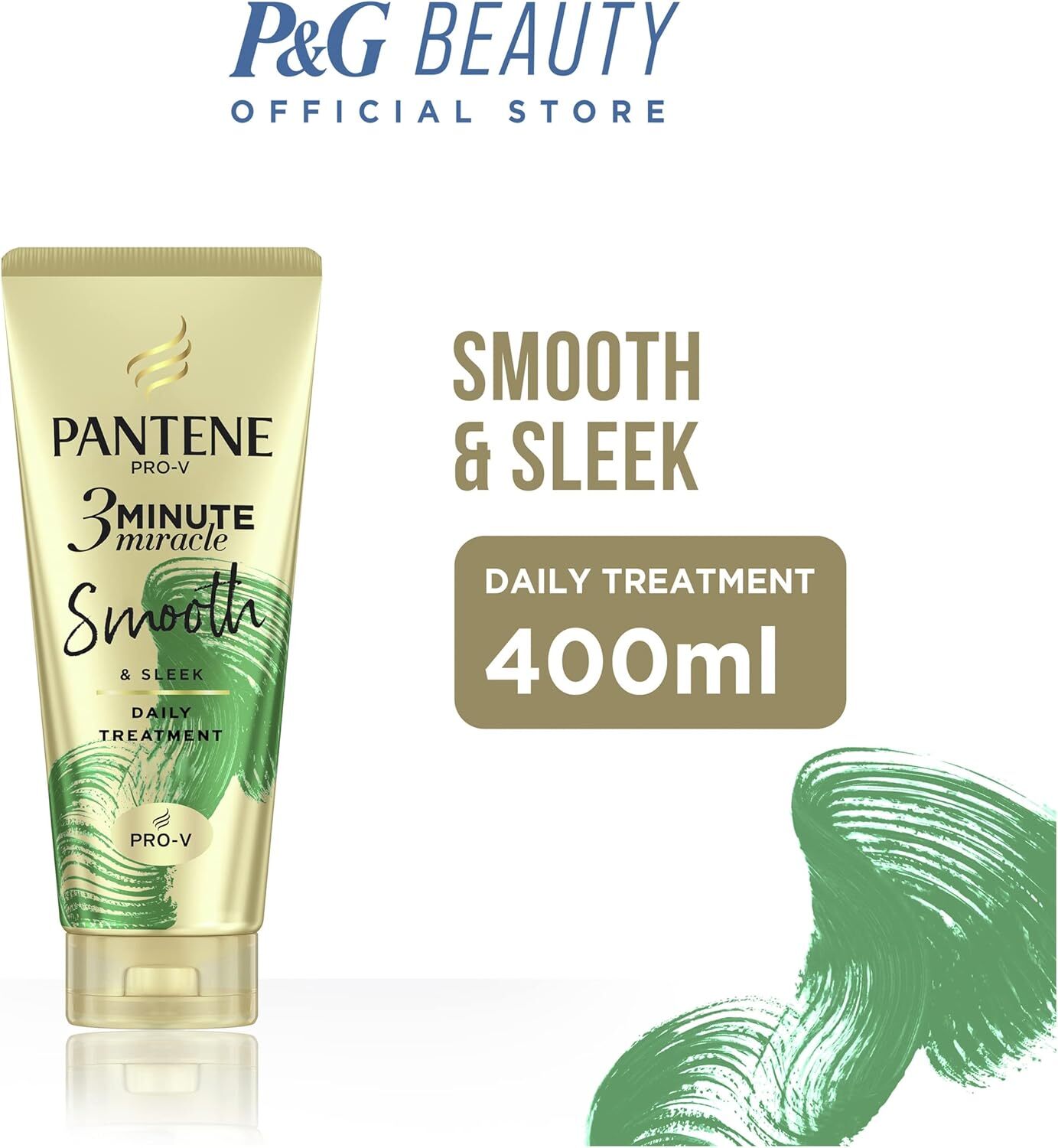 Pantene 3 Minute Miracle Smooth and Sleek - Deep Conditionining Treatment For Frizzy Hair, 400ml V563-4987176043320
