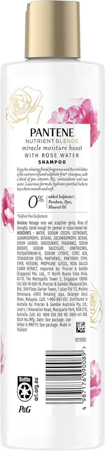 Pantene Pro-V Nutrient Blends Miracle Moisture Boost Shampoo 270ml - Rose Water V563-4987176090089
