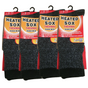 4 Pairs Mens THERMAL HEATED SOCKS Warm Winter Comfort Mens Work Sox Ski BULK - 6-11 UK V563-4MHSOX-6-11UK