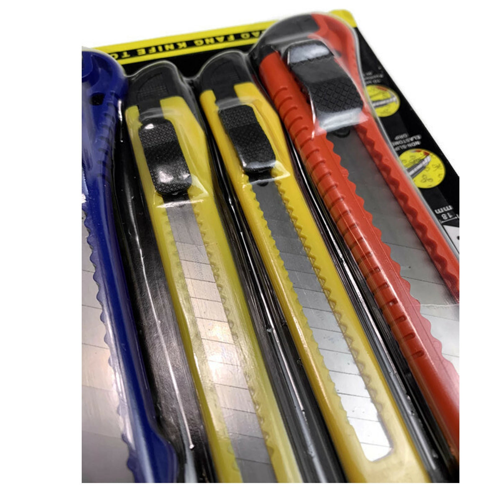 4pcs BOX CUTTER Knife Retractable Blade Snap Off Razor Durable Opener 18mm V563-4PCSBOXCUTTER
