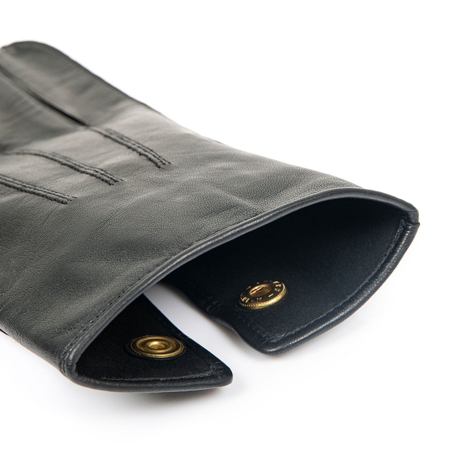 Dents Mens Sandhurst Three-Point Leather Unlined Officers Gloves in Black - 7.5 V563-5-1027-BLACK-7_5