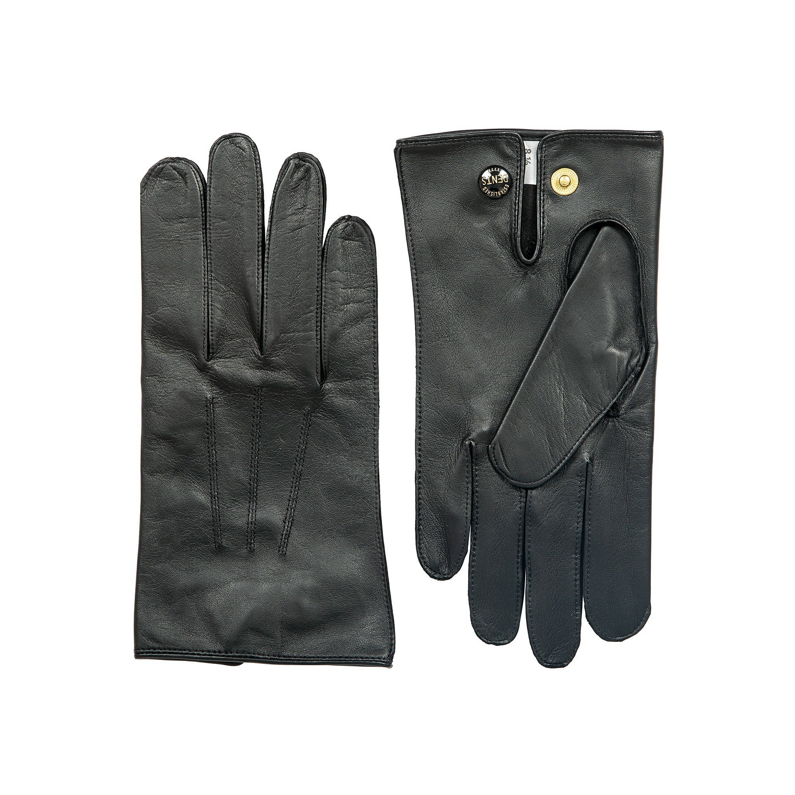 Dents Mens Sandhurst Three-Point Leather Unlined Officers Gloves in Black - 7.5 V563-5-1027-BLACK-7_5