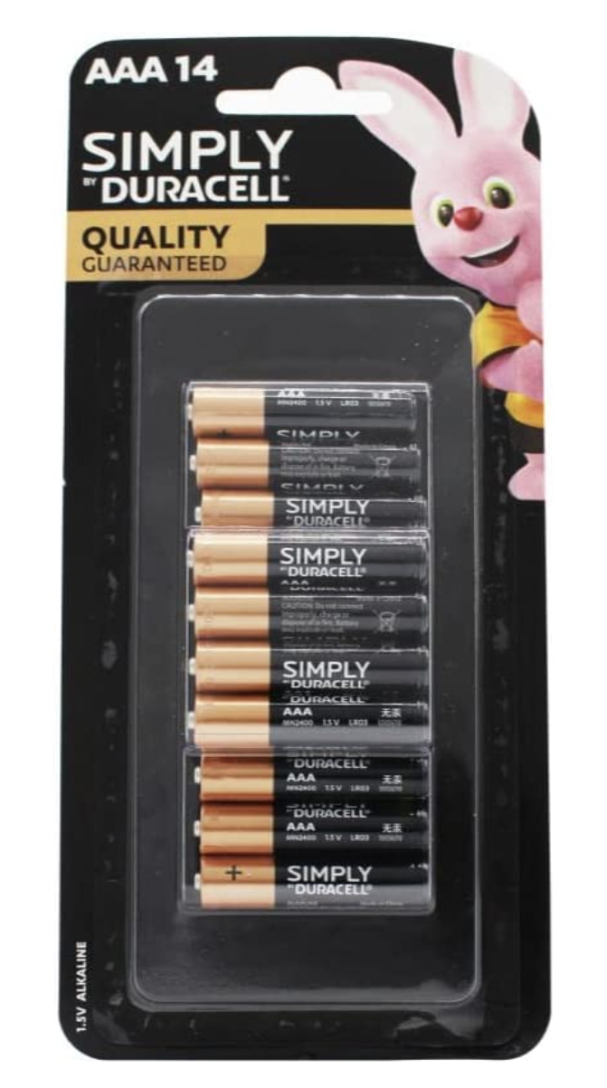Duracell AAA Simply Batteries 1.5 Volts Alkaline Battery- 1 Pack of 14 V563-5000394134812