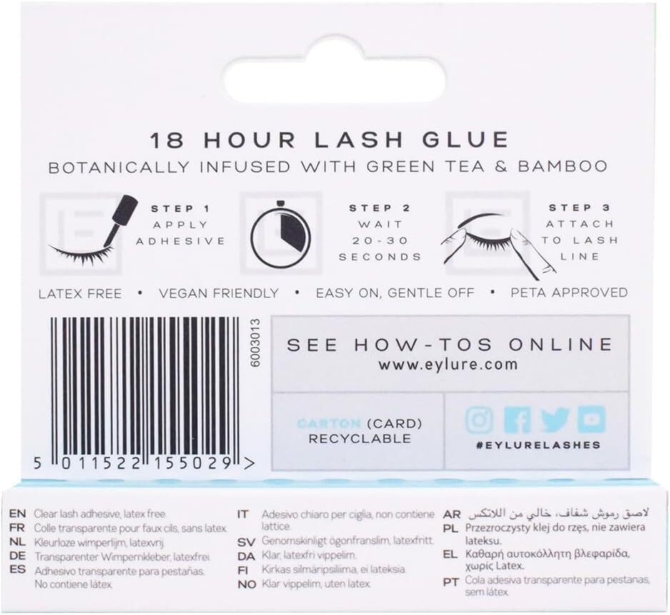 Eylure London Eyelashes 4.5ml 18 Hour Lash Glue Clear Finish V563-5011522155029