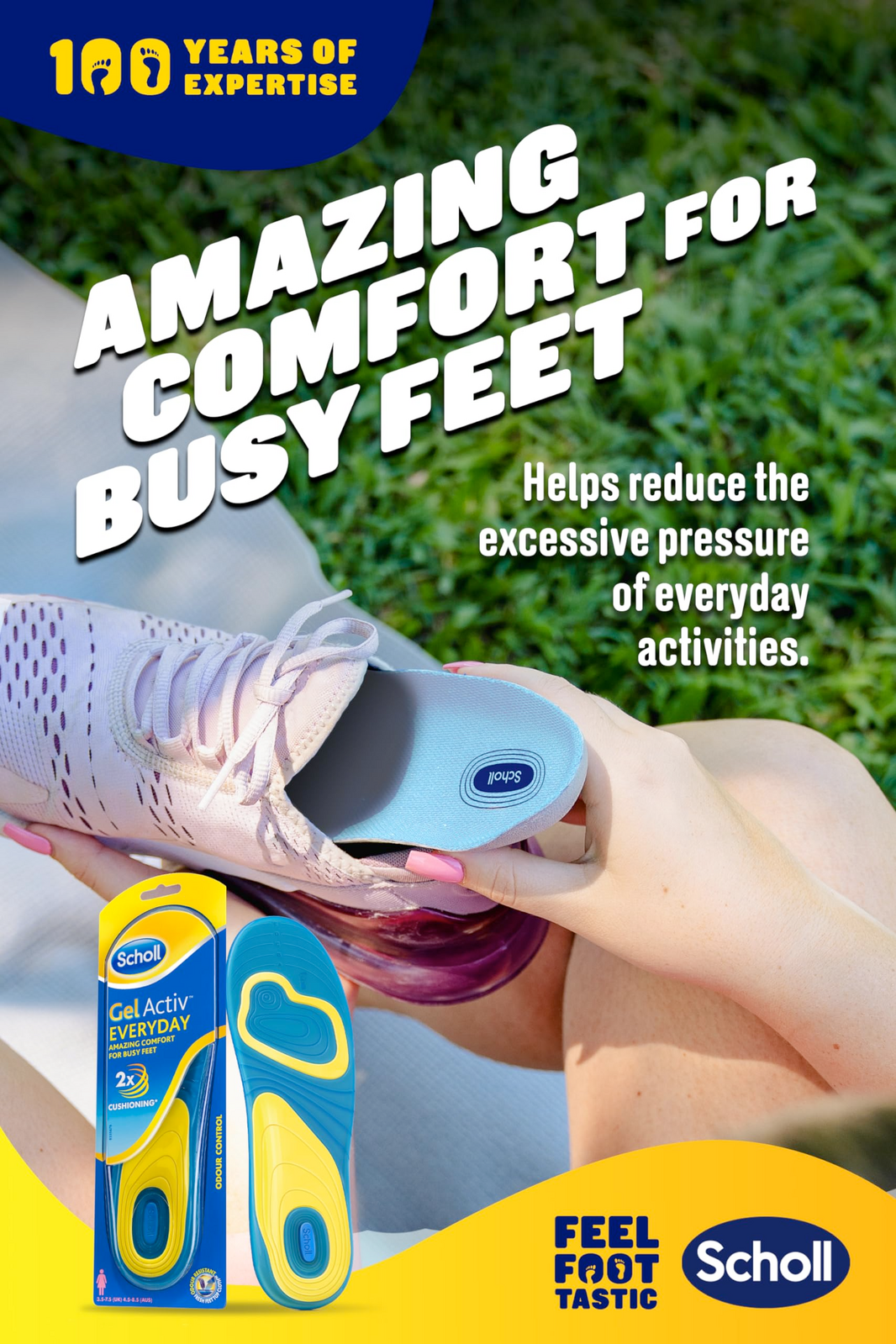 Scholl Gel Activ Insoles Everyday Women with Odour Control - One Size V563-5052197038033