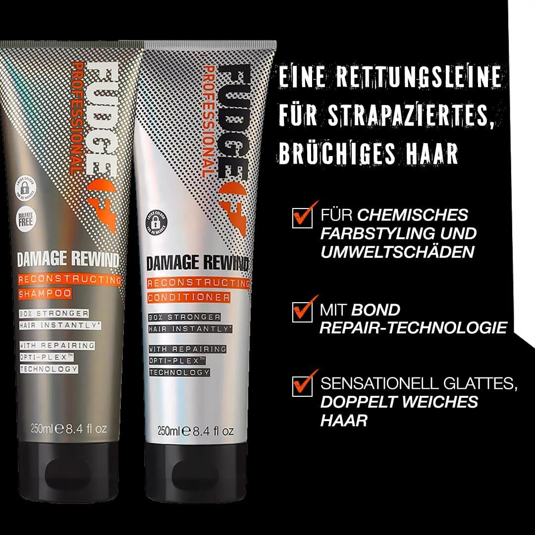 Fudge Professional Damage Rewind, Hair Repairing Shampoo, 90 Percent Stronger hair instantly 250 ml V563-5060420335514