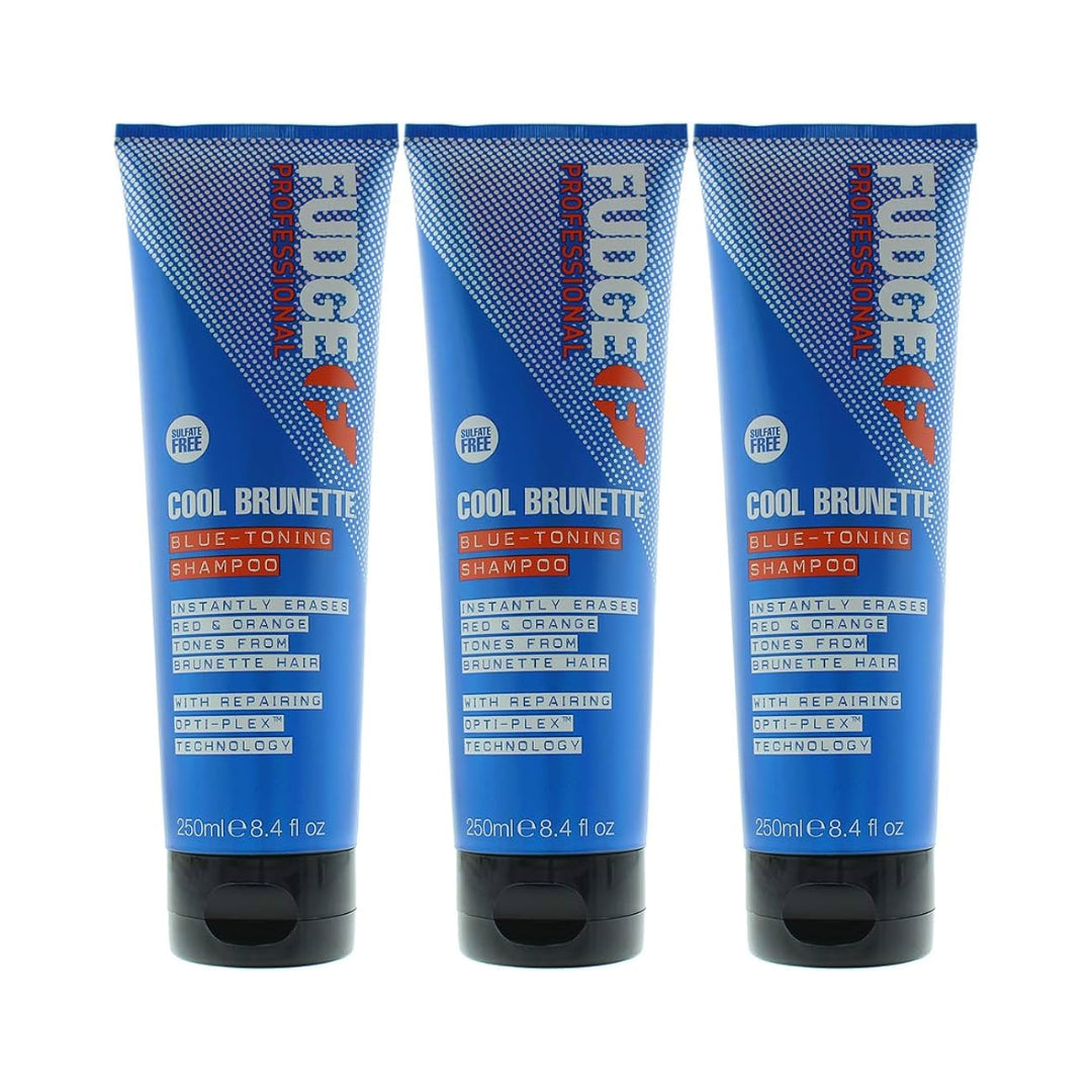 3x Fudge 250ml Blue Toning Shampoo - Erases Red & Orange from Cool Brunette Hair V563-5060420335712-3PCS