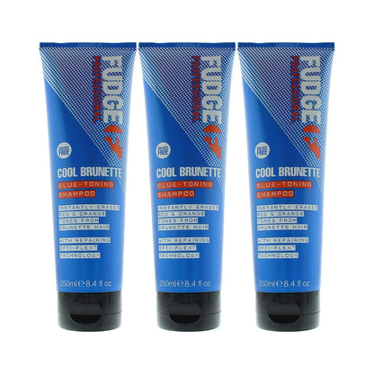 3x Fudge 250ml Blue Toning Shampoo - Erases Red & Orange from Cool Brunette Hair V563-5060420335712-3PCS