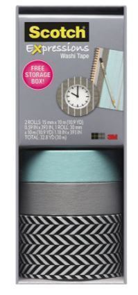 Scotch 3M Expressions Washi Tape 2 Rolls 15Mm X 10M 1 Roll 30Mm X 10M V563-51141389523
