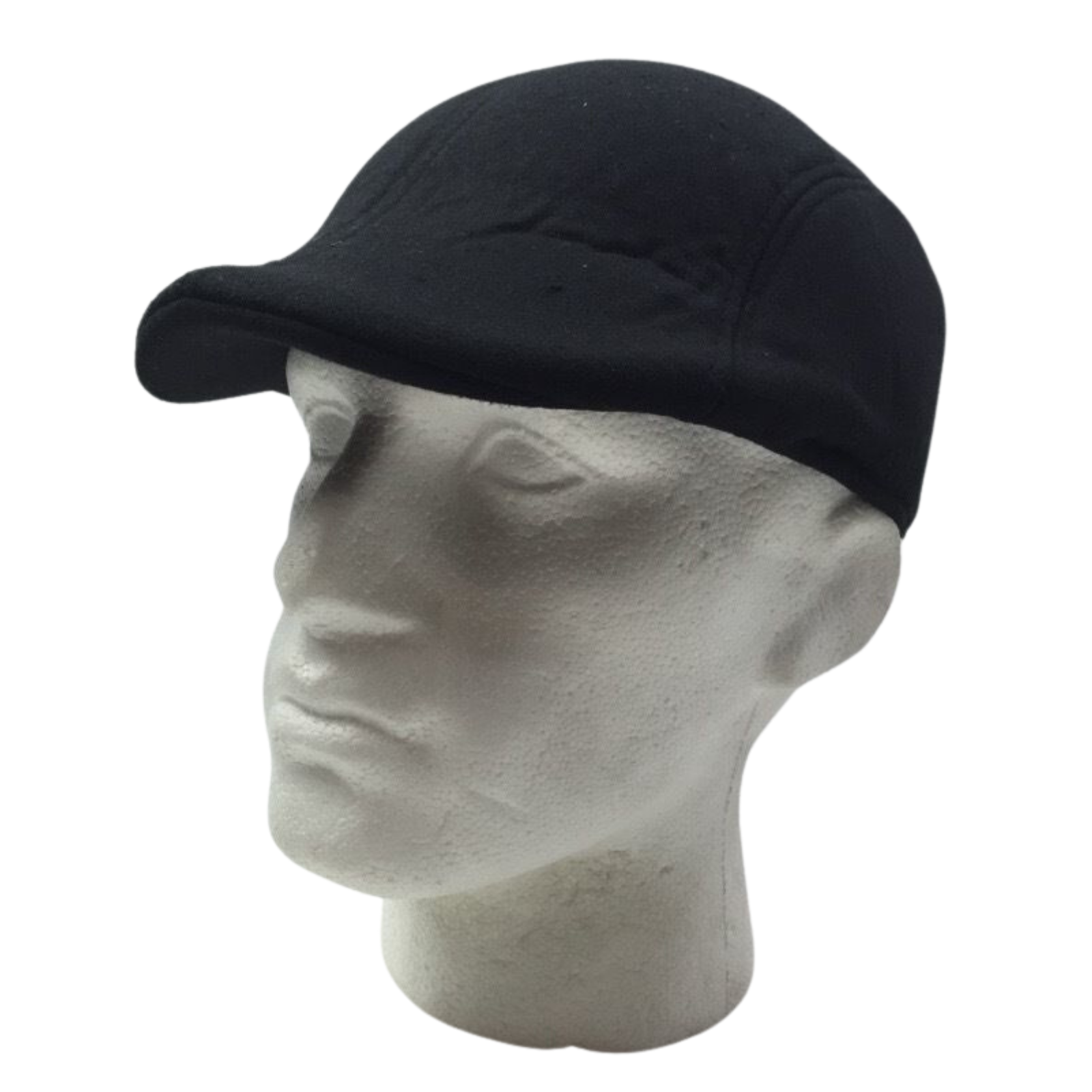 Mens Driving Cabbie Hat Gatsby 20s Ivy Cap Flat sboy Sun Flat Plain Colours - Black V563-5714-BLK