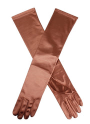 Dents Womens Long Above Elbow Satin Gloves - Bronze V563-6-2181-BRONZE-ONE_SIZE
