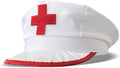NURSE HAT Doctor Fancy Halloween Party Costume Accessory Cap - White/Red V563-60010