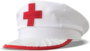 NURSE HAT Doctor Fancy Halloween Party Costume Accessory Cap - White/Red V563-60010