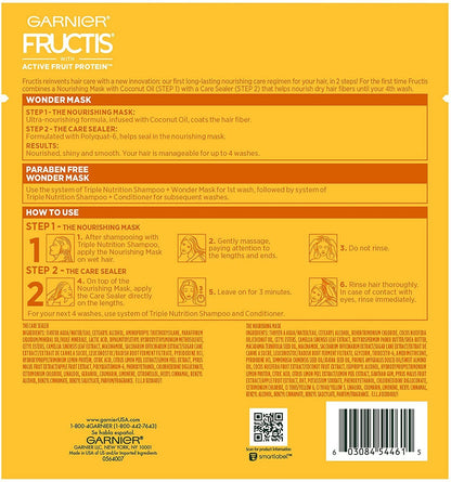 Garnier Fructis 15m L X2 Wonder Mask 2 Steps Nourishing Mask + Care Sealer V563-603084544615