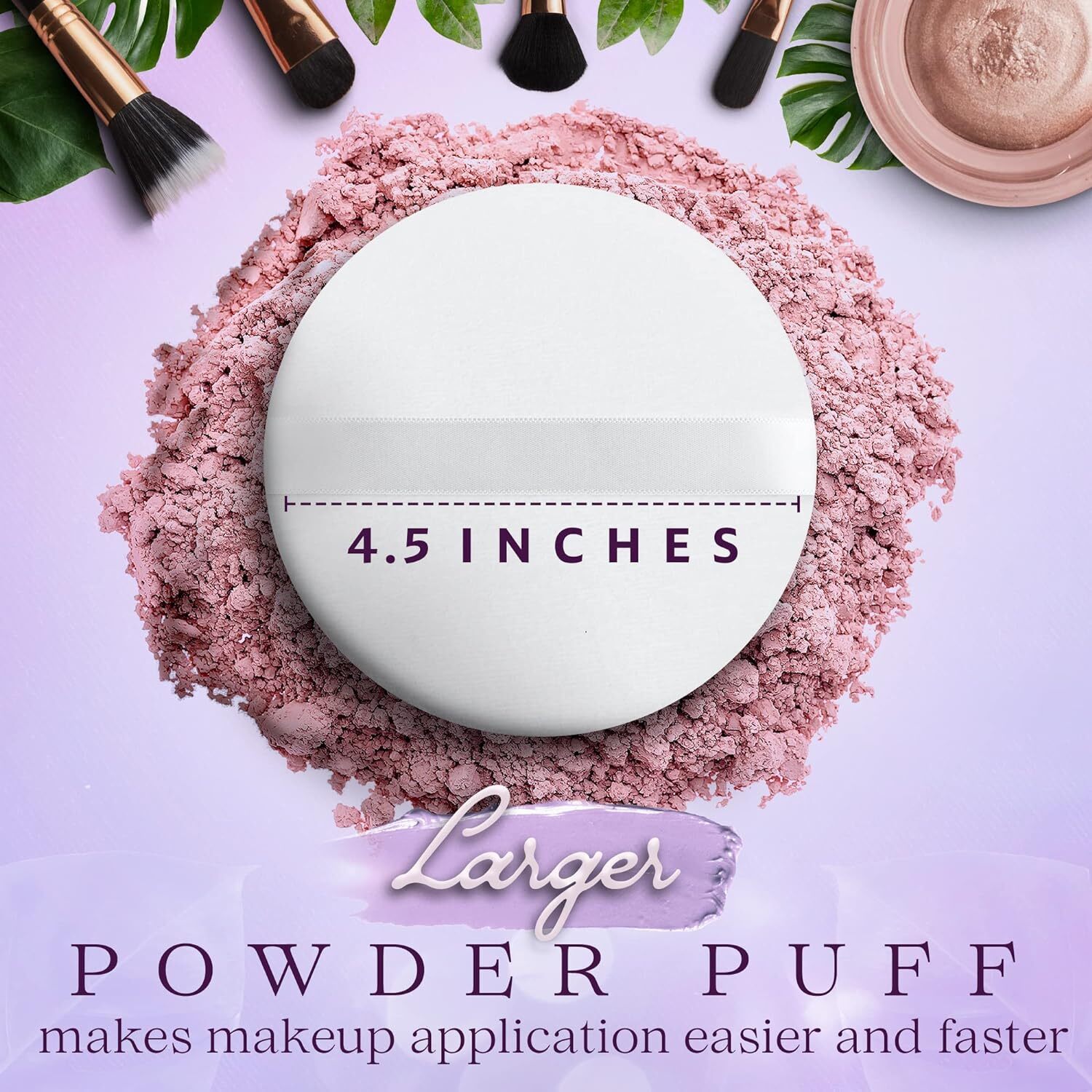 4.5" Jumbo Extra Large Powder Puff 100% Pure Cotton Soft Fluffy Washable For Makeup V563-631145993225