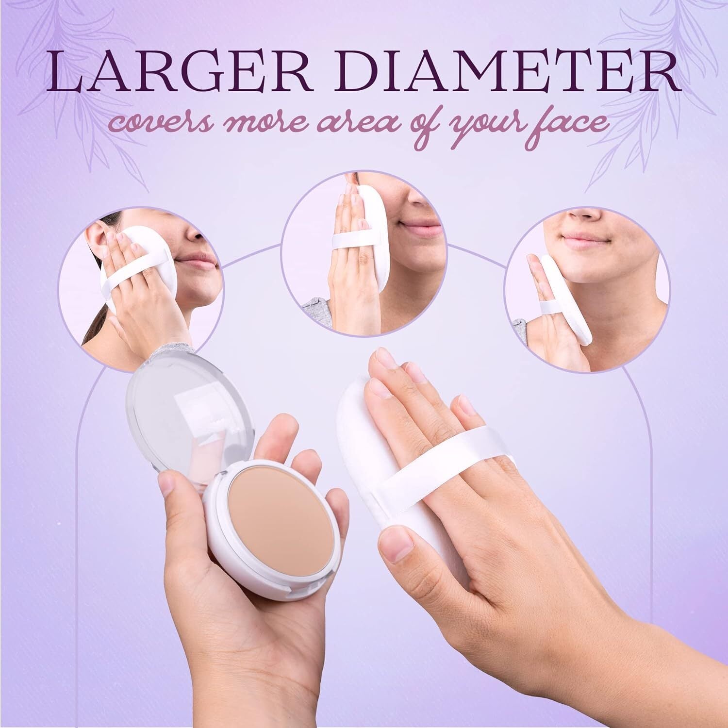 4.5" Jumbo Extra Large Powder Puff 100% Pure Cotton Soft Fluffy Washable For Makeup V563-631145993225