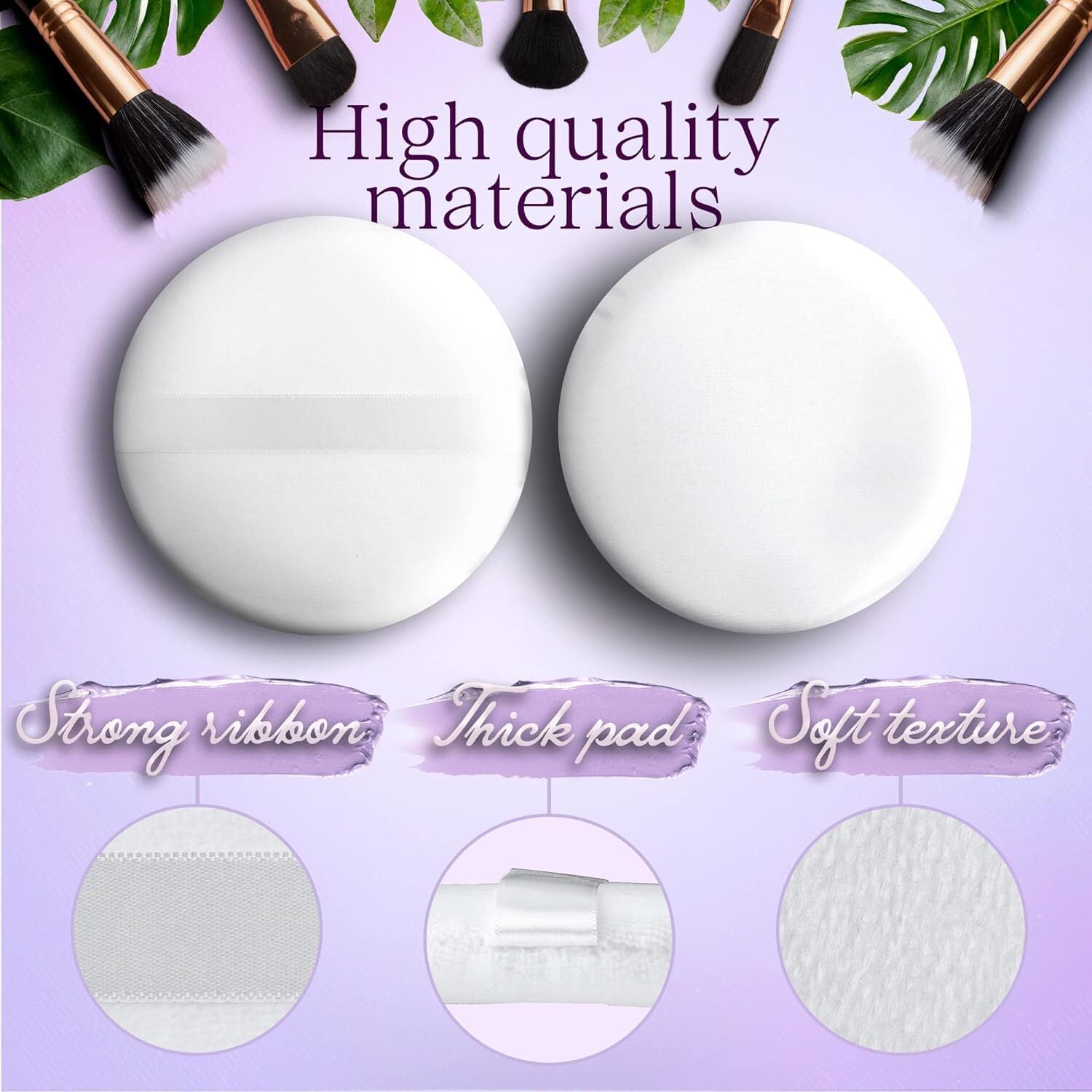 4.5" Jumbo Extra Large Powder Puff 100% Pure Cotton Soft Fluffy Washable For Makeup V563-631145993225