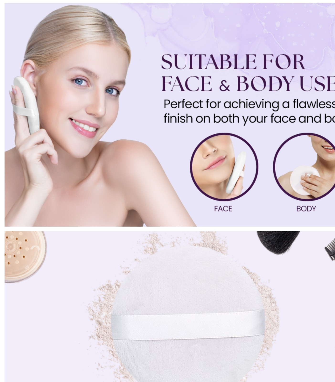 4.5" Jumbo Extra Large Powder Puff 100% Pure Cotton Soft Fluffy Washable For Makeup V563-631145993225