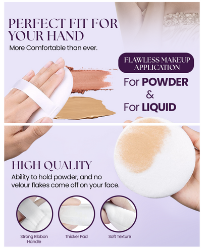 4.5" Jumbo Extra Large Powder Puff 100% Pure Cotton Soft Fluffy Washable For Makeup V563-631145993225